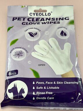 Cyeollo Pet Cleansing Glove Wipes 6 pcs Dog Cat